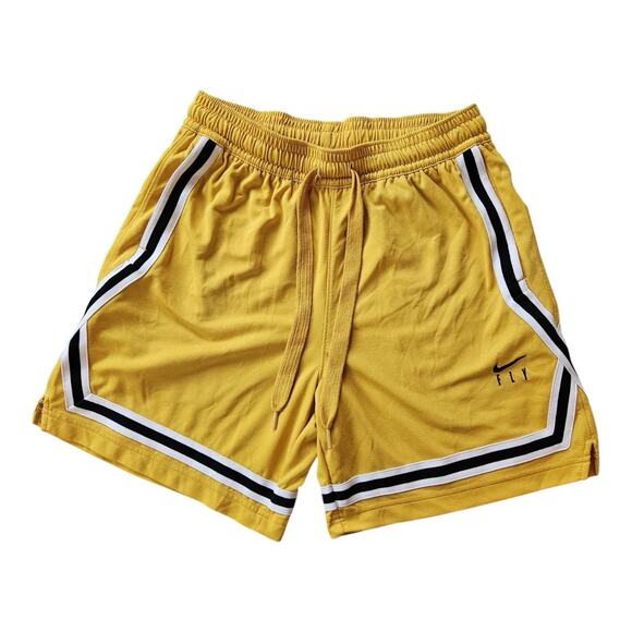 Nike Women's Fly Crossover Basketball Shorts in yellow ochre Size Small - Picture 1 of 4